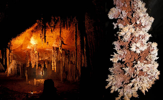 крымская пещера с цветными кристаллами 