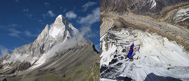 прыжок с Шивлинга в Гималаях