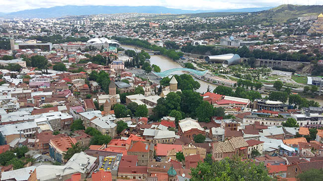 центр Тбилиси сверху
